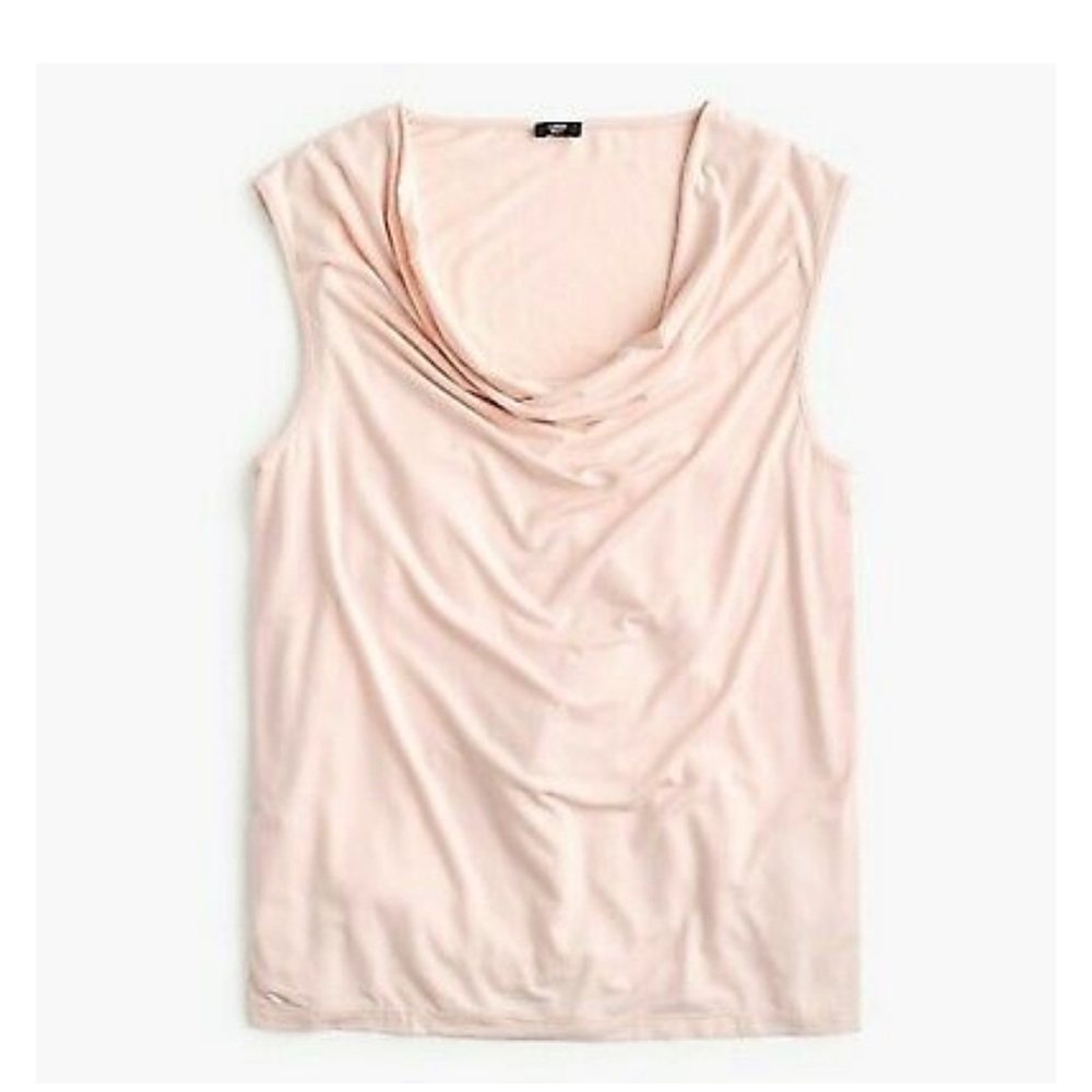 J. Crew 365 drape gathered cowl neck sleeveless blush pink blouse Top
